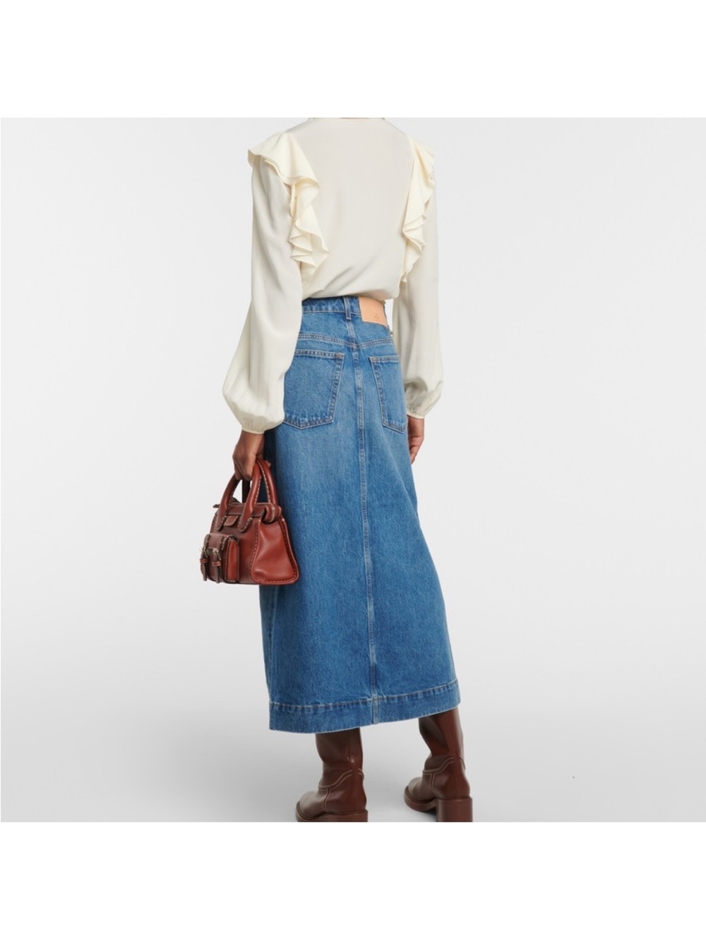 Ulla Johnson Bea Denim Midi Skirt size 6 - Picture 2 of 9